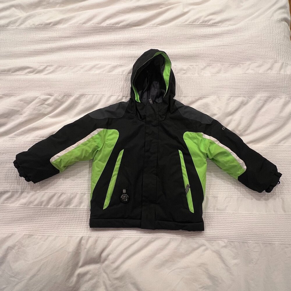 Obermeyer Kids Insulated Ski Jacket (Size 3), Black/Green